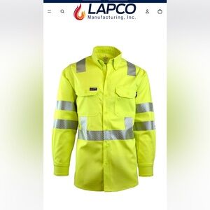 LAPCO Hi-Vis Lime Green Safety Work Shirt